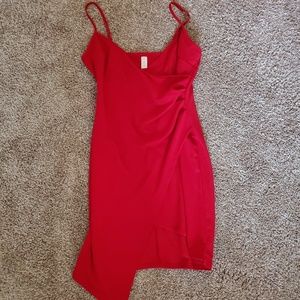 Red wrap dress